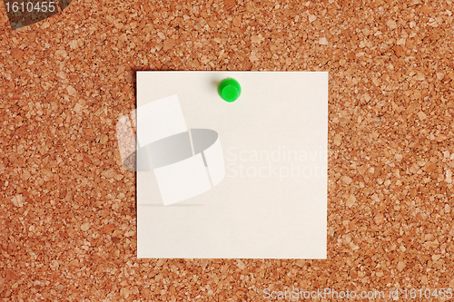 Image of Blank Note Paper on Corkboard
