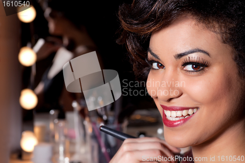 Image of Young Woman Makeup Session Portrait