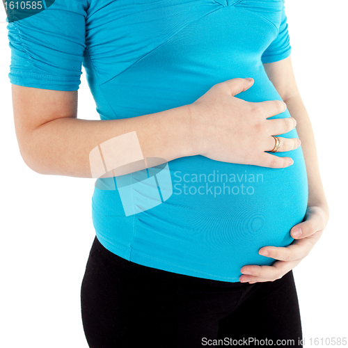 Image of Young Pregnant Woman Belly