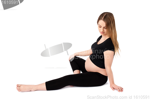 Image of Young Pregnant Woman in Relaxed Pose