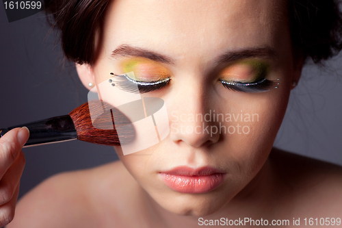 Image of Beautiful Woman with Full Makeup Portrait