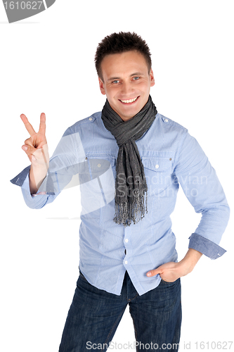 Image of Happy Man Showing OK Gesture