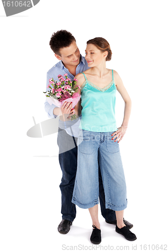 Image of Attractive Casual Couple in Love