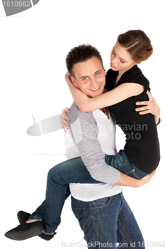 Image of Woman Embracing Man