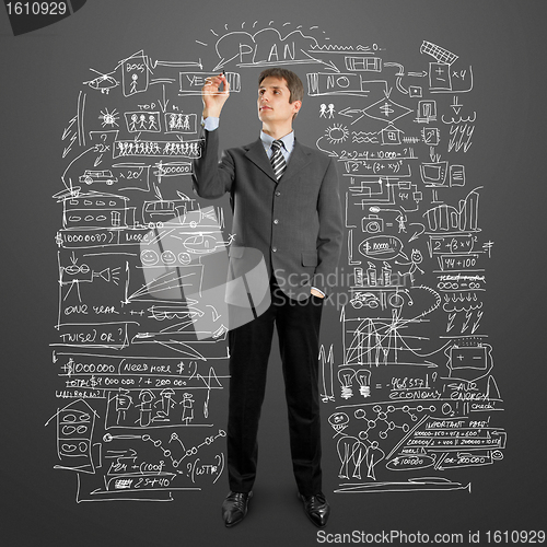 Image of businessman writing something