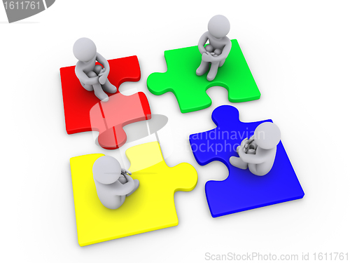 Image of Solution with four different puzzle pieces