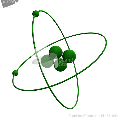 Image of 3d Helium Atom in green grass 