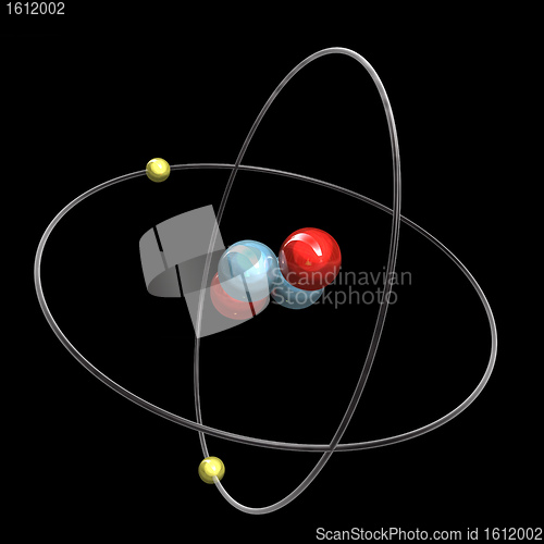 Image of 3d Helium Atom - black 