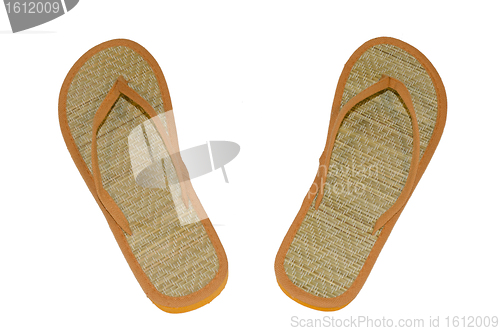 Image of beach flip flops isolated