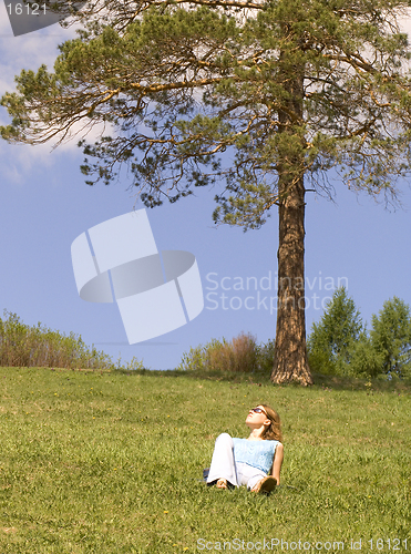 Image of Girl on the lawn