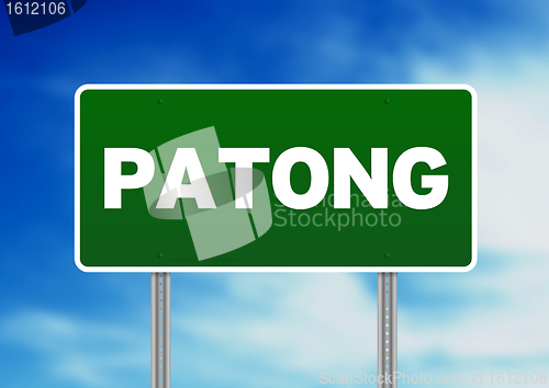 Image of Green Road Sign - Patong, Thailand