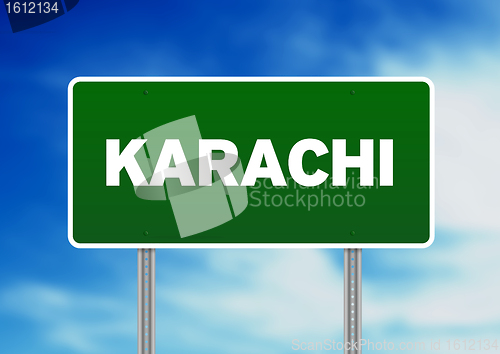 Image of Green Road Sign - Karachi, Pakistan