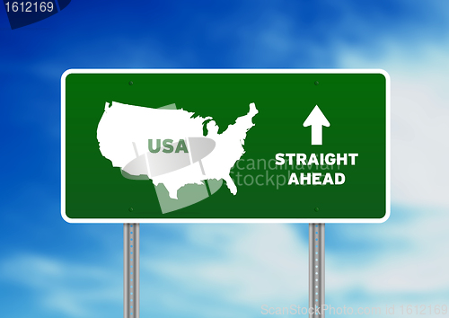 Image of USA Green  Highway Sign