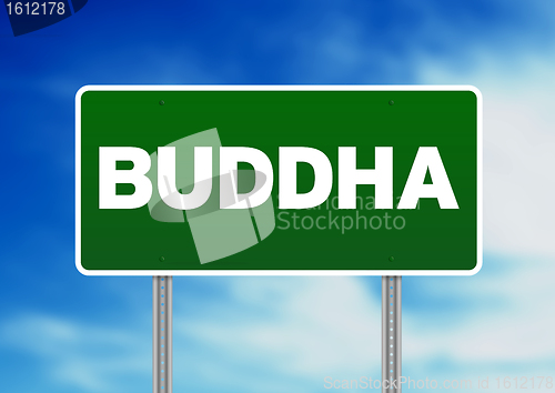 Image of Green Road Sign Buddha