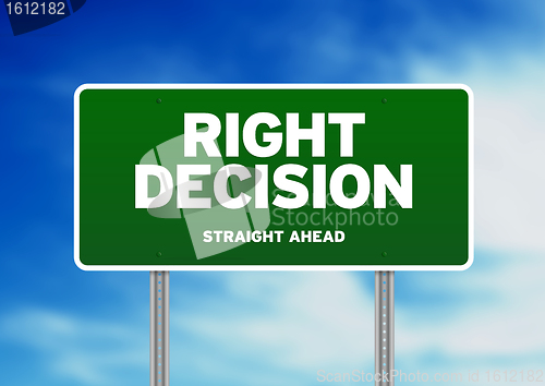Image of Green Road Sign - Right Decision