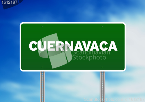 Image of Green Road Sign - Cuernavaca, Mexico