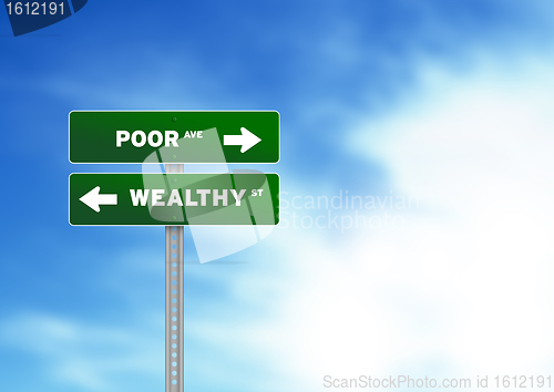 Image of Poor and wealthy Road Sign