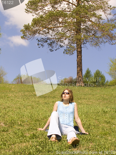 Image of Girl on the lawn