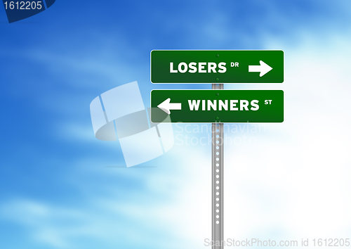 Image of Losers and Winners Road Sign