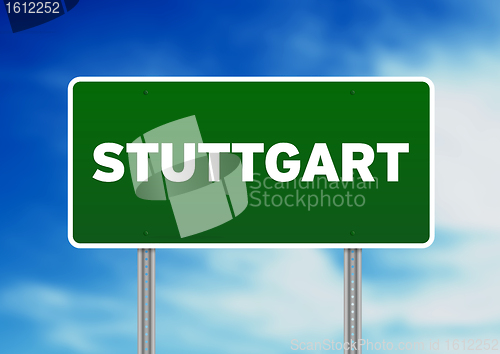 Image of Green Road Sign - Stuttgart
