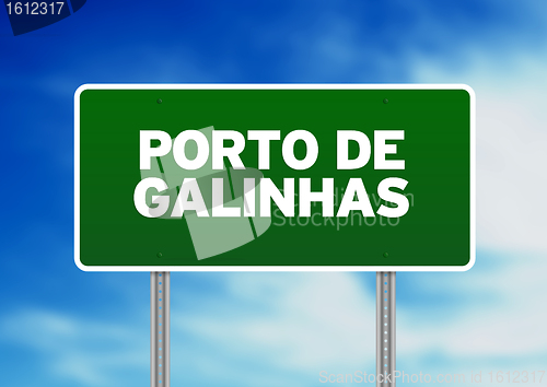 Image of Green Road Sign - Porto de Galinhas