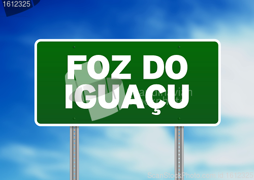 Image of Green Road Sign -  Foz do Iguacu, Brazil