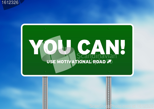 Image of Green Road Sign - You Can!