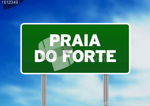 Image of Green Road Sign - Praia do Forte, Brazil