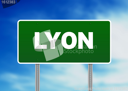 Image of Green Road Sign - Lyon, France