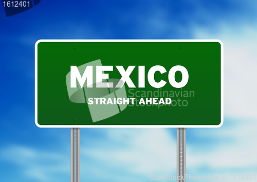 Image of Mexico Straigh Ahead Road Sign