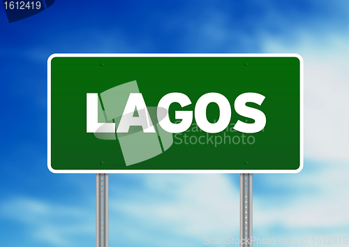 Image of Green Road Sign - Lagos