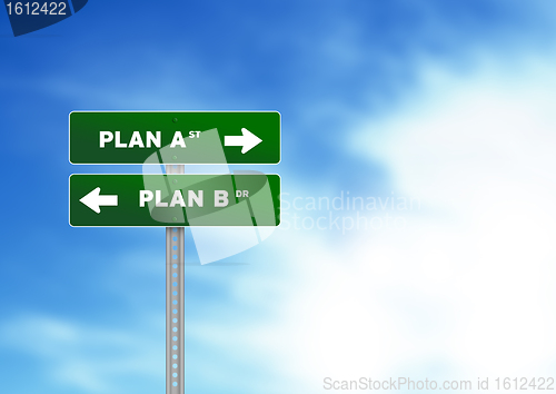 Image of Plan A and Plan B Road Sign