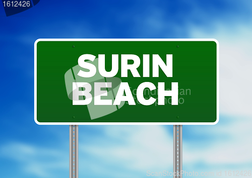 Image of Green Road Sign - Surin Beach, Thailand