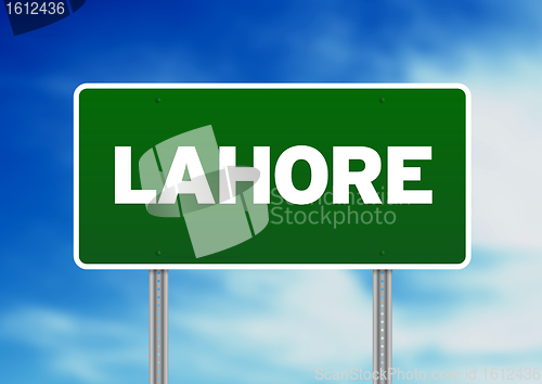 Image of Green Road Sign - Lahore