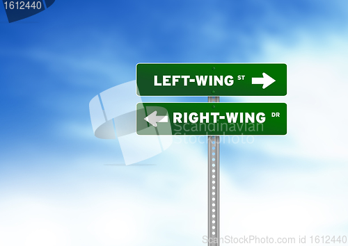 Image of Left-Wing & Right-Wing Road Sign