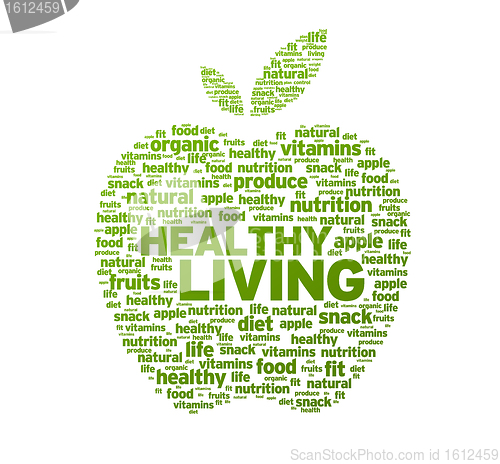 Image of Healthy Living Apple Illustration