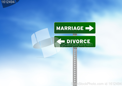 Image of Marriage and Divorce Road Sign