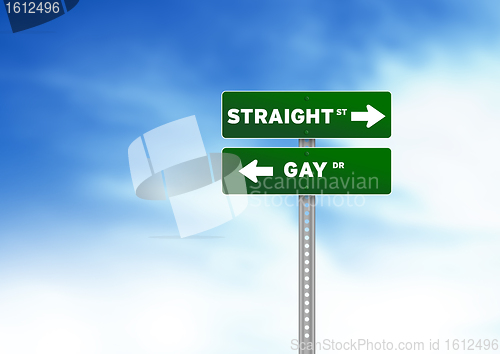 Image of Straight and Gay Road Sign