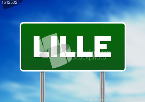 Image of Green Road Sign -  Lille, France