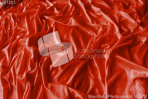 Image of Red wrinkled silk fabric
