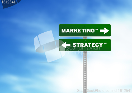Image of Marketing and Strategy Road Sign