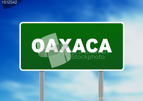 Image of Green Road Sign - Oaxaca, Mexico