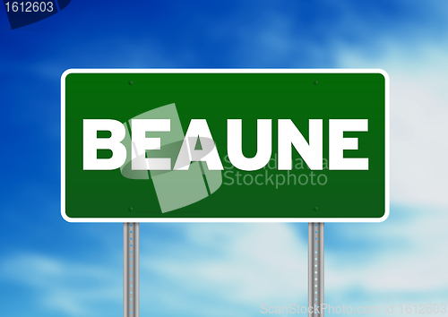 Image of Green Road Sign -  Beaune, France