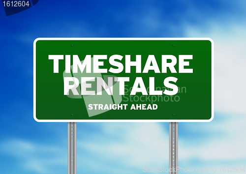 Image of Green Road Sign - Timeshare Rentals