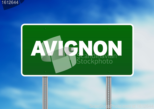 Image of Green Road Sign -  Avignon, France