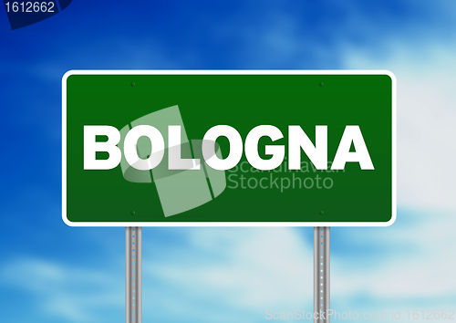 Image of Green Road Sign - Bologna, Italy