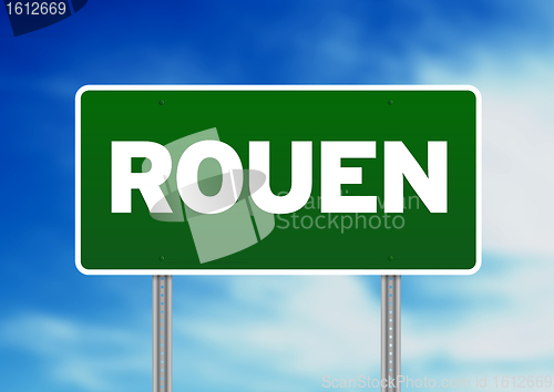 Image of Green Road Sign -  Rouen, France