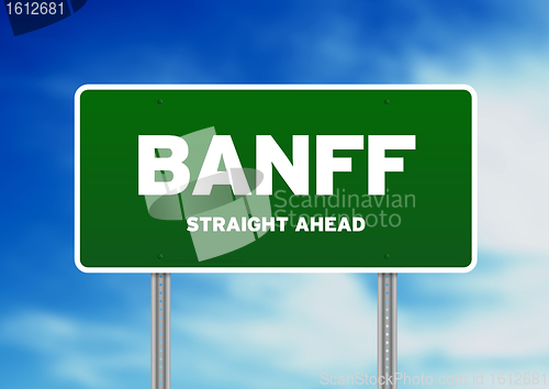 Image of Green Road Sign - Banff