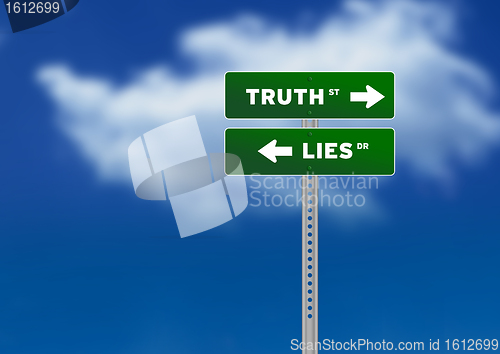 Image of Truth and Lies Road Sign