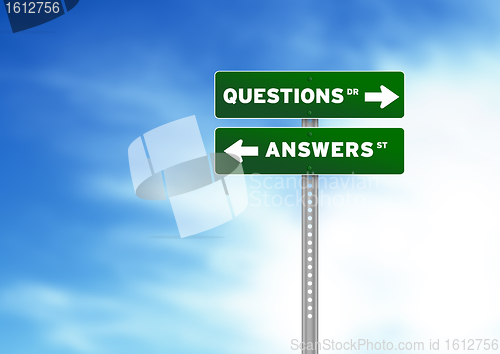 Image of Questions and Answers Road Sign